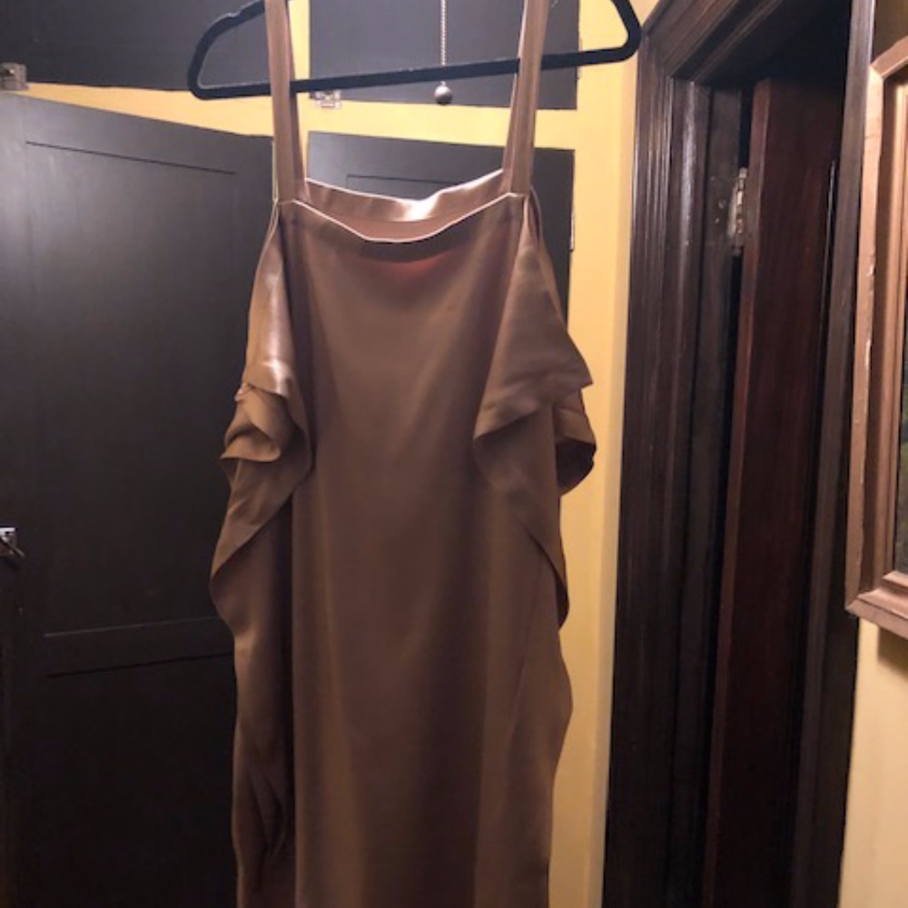 Bottega Veneta beige silk sheath sleeveless dress